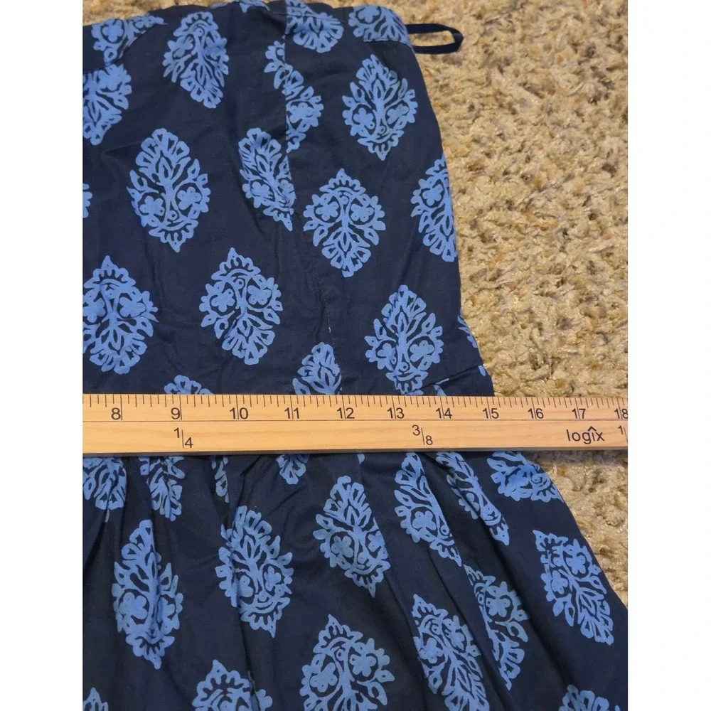 Old Navy Strapless Floral Print Dress Women's Size 14‎ Blue Side Zip